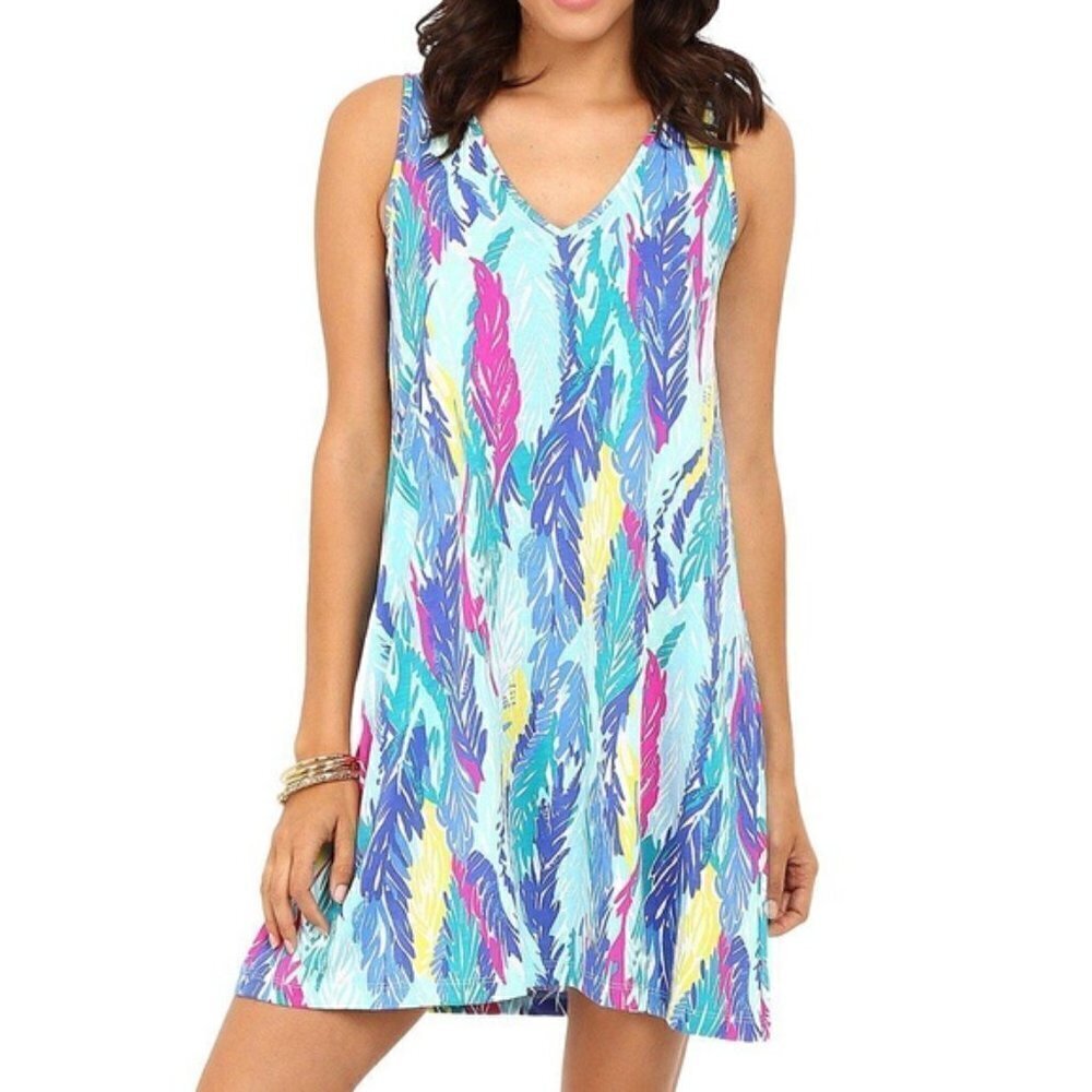 Lilly Pulitzer | Blythe V-Neck Swing Dress Popover Light As A Feather Size XS - Picture 2 of 16